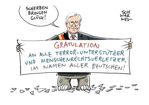 Cartoon: Kritik vom Zentralrat der Juden (medium) by Schwarwel tagged steinmeier,iran,kritik,zentralrat,der,juden,judenverfolgung,judenhass,menschrechte,menschenrechtsverletzung,terror,terrorunterstützer,krieg,gewalt,verfolgung,holocaust,cartoon,karikatur,schwarwel,steinmeier,iran,kritik,zentralrat,der,juden,judenverfolgung,judenhass,menschrechte,menschenrechtsverletzung,terror,terrorunterstützer,krieg,gewalt,verfolgung,holocaust,cartoon,karikatur,schwarwel