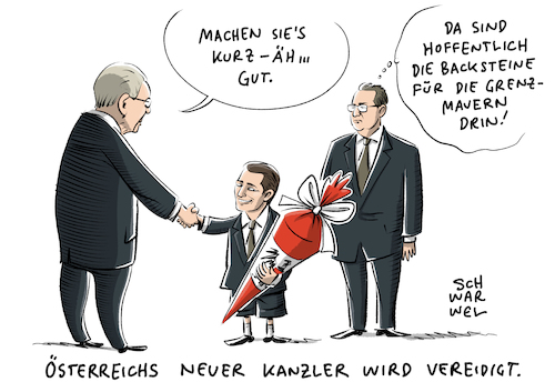 Cartoon: Kurz Kanzler Österreich (medium) by Schwarwel tagged österreich,sebastian,kurz,kanzler,kabinett,politik,politiker,regierungschef,övp,fpö,nazi,nazis,rechts,rechtsextremismus,zuckertüte,rechtsextrem,populismus,rechtspopulismus,populisten,partei,parteien,wien,mauer,grenzmauer,grenze,flüchtlinge,geflüchtete,flüchtlingskrise,karikatur,schwarwel,österreich,sebastian,kurz,kanzler,kabinett,politik,politiker,regierungschef,övp,fpö,nazi,nazis,rechts,rechtsextremismus,zuckertüte,rechtsextrem,populismus,rechtspopulismus,populisten,partei,parteien,wien,mauer,grenzmauer,grenze,flüchtlinge,geflüchtete,flüchtlingskrise,karikatur,schwarwel