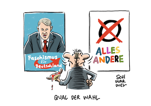 Cartoon: Landtagswahl Thüringen Höcke AfD (medium) by Schwarwel tagged landtagswahl,wahl,wahlen,thüringen,afd,alternative,für,deutschland,spd,die,grüne,cdu,csu,fdp,rechter,flügel,höcke,faschismus,hitler,faschisten,nationalsozialismus,rassismus,rassisten,rechtsextremismus,rechtsextremisten,rechtsextrem,verfassungsschutz,nazi,nazis,neonazis,parteien,cartoon,karikatur,schwarwel,landtagswahl,wahl,wahlen,thüringen,afd,alternative,für,deutschland,spd,die,grüne,cdu,csu,fdp,rechter,flügel,höcke,faschismus,hitler,faschisten,nationalsozialismus,rassismus,rassisten,rechtsextremismus,rechtsextremisten,rechtsextrem,verfassungsschutz,nazi,nazis,neonazis,parteien,cartoon,karikatur,schwarwel