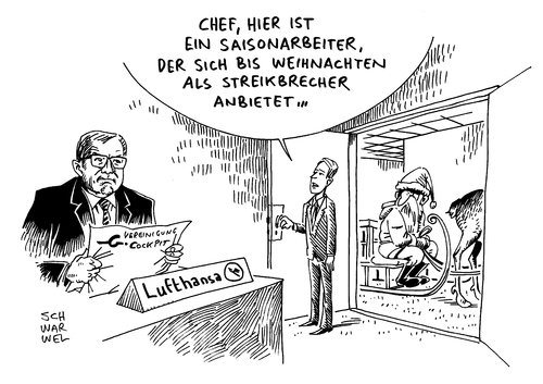 Cartoon: Lufthansa Streik bis Weihnachten (medium) by Schwarwel tagged lufthansa,streik,bis,weihnachten,pilot,arbeit,logn,gehalt,job,klage,tarife,tarifstreit,weihnachtsmann,karikatur,schwarwel,lufthansa,streik,bis,weihnachten,pilot,arbeit,logn,gehalt,job,klage,tarife,tarifstreit,weihnachtsmann,karikatur,schwarwel