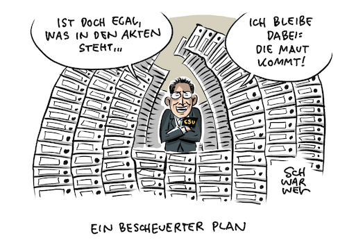 Cartoon: Maut Scheuer (medium) by Schwarwel tagged maut,scheuer,verkehr,fahrzeug,auto,wirtschaft,geld,finanzen,csu,lkw,pkw,straße,verkehrsminister,untersuchungsausschuss,cartoon,karikatur,schwarwel,maut,scheuer,verkehr,fahrzeug,auto,wirtschaft,geld,finanzen,csu,lkw,pkw,straße,verkehrsminister,untersuchungsausschuss,cartoon,karikatur,schwarwel