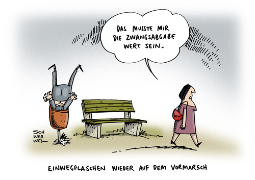 Cartoon: Mehrweg Krise Zwangsabgabe (medium) by Schwarwel tagged mehrweg,krise,zwangsabgabe,politik,flaschen,pfand,pfandflasche,karikatur,schwarwel,einwegflasche,mehrweg,krise,zwangsabgabe,politik,flaschen,pfand,pfandflasche,karikatur,schwarwel,einwegflasche