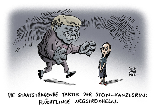 Merkel und Flüchtlingsmädchen Merkel und Flüchtlingsmädchen