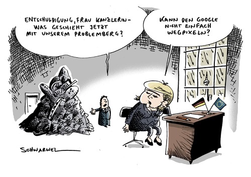 Cartoon: Merkel und Google Street View (medium) by Schwarwel tagged angela,merkel,problem,krise,google,street,view,karikatur,schwarwel,datenschutz,angela merkel,krise,problem,google street view,google,internet,datenschutz,angela,merkel,street,view