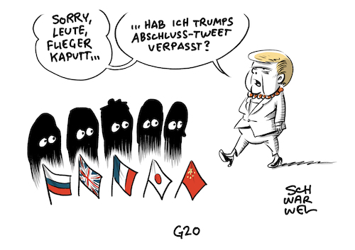 Cartoon: Merkel Zwischenfall Flug G20 (medium) by Schwarwel tagged angela,merkel,angie,bundeskanzlerin,kanzlerin,g20,flug,flugzeug,panne,zwischenfall,bauteil,defekt,gipfel,weltpolitik,politik,politiker,politikerin,maschine,bord,regierungsmaschine,airbus,pilot,flughafen,luftwaffe,bundeswehr,trump,tweet,twitter,cartoon,karikatur,schwarwel,angela,merkel,angie,bundeskanzlerin,kanzlerin,g20,flug,flugzeug,panne,zwischenfall,bauteil,defekt,gipfel,weltpolitik,politik,politiker,politikerin,maschine,bord,regierungsmaschine,airbus,pilot,flughafen,luftwaffe,bundeswehr,trump,tweet,twitter,cartoon,karikatur,schwarwel