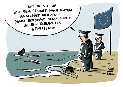 Cartoon: Migranten ertrunken (medium) by Schwarwel tagged fluchtroute,flucht,mittelmeer,jahresbeginn,meer,tot,tödlich,ertrinken,tod,flüchtlinge,geflüchtete,flüchtlingskrise,flüchtlingspolitik,politik,eu,europa,europäische,union,krieg,terror,karikatur,schwarwel,fluchtroute,flucht,mittelmeer,jahresbeginn,meer,tot,tödlich,ertrinken,tod,flüchtlinge,geflüchtete,flüchtlingskrise,flüchtlingspolitik,politik,eu,europa,europäische,union,krieg,terror,karikatur,schwarwel