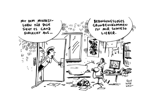 Cartoon: Mindestlohn erst ab 18 Jahren (medium) by Schwarwel tagged mindestlohn,lohn,gehalt,arbeit,arbeitsministerin,nahles,ab,18,jahre,bedingungsloses,grundeinkommen,karikatur,schwarwel,mindestlohn,lohn,gehalt,arbeit,arbeitsministerin,nahles,ab,18,jahre,bedingungsloses,grundeinkommen,karikatur,schwarwel