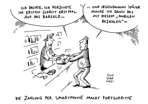 Cartoon: Mobiles Bezahlen (medium) by Schwarwel tagged mobiles,bezahlen,pay,geld,transfer,telefon,iphine,karikatur,schwarwel,angst,datenklau,daten,diebstahl,smartphone,handy,sicherheit,sicherheitsbedenken,bargeld,it,branche,zahlung,zahlungsmethode,bitkom,gefahr,missbrauch,kriminalität,mobiles,bezahlen,pay,geld,transfer,telefon,iphine,karikatur,schwarwel,angst,datenklau,daten,diebstahl,smartphone,handy,sicherheit,sicherheitsbedenken,bargeld,it,branche,zahlung,zahlungsmethode,bitkom,gefahr,missbrauch,kriminalität