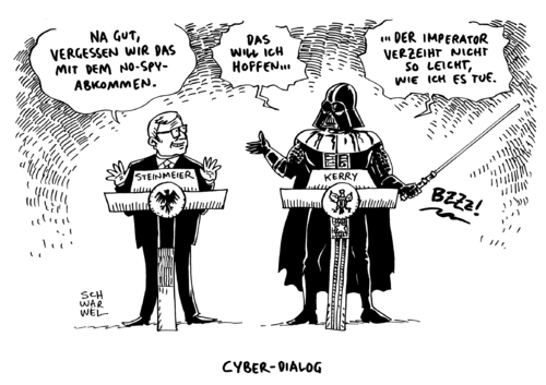 Cartoon: No Spy Cyberdialog Kerry (medium) by Schwarwel tagged abhöraffäre,nsa,außenminister,freunde,usa,us,deutschland,schwarwel,karikatur,cyberdialog,spy,no,plädoyer,superherossteinmeier,superman,dialog,cyber,kerry,snowden,enthüllungen,sicherheit,cybersicherheit,spionage,no,spy,cyberdialog,kerry,cyber,dialog,superman,superherossteinmeier,plädoyer,karikatur,schwarwel,deutschland,us,usa,freunde,außenminister,nsa,abhöraffäre,snowden,enthüllungen,sicherheit,cybersicherheit,spionage