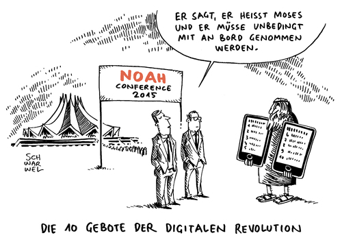 Cartoon: NOAH Conference (medium) by Schwarwel tagged noah,conference,berlin,tempodrom,digital,axel,springer,vorstand,döpfner,daimler,deutsche,bank,lufthansa,siemens,karikatur,schwarwel,noah,conference,berlin,tempodrom,digital,axel,springer,vorstand,döpfner,daimler,deutsche,bank,lufthansa,siemens,karikatur,schwarwel