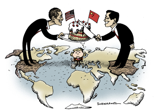 Cartoon: Obama und Hu feiern ganz groß (medium) by Schwarwel tagged obama,hu,feier,us,usa,china,welt,wirtschaft,weltkarte,angela,merkel,angie,politik,aufteilung,torte,g8,gipfel,staatschef,staat,chef,führung,präsident,weiße,haus,staatsbesuch,großmacht,nation,handel,menschenrechte,kooperation,karikatur,schwarwel,barack obama,hu,feier,usa,us,china,welt,wirtschaft,weltkarte,angela merkel,aufteilung,g8,gipfel,staatschef,präsident,handel,menschenrechte,kooperation,barack,obama,angela,merkel