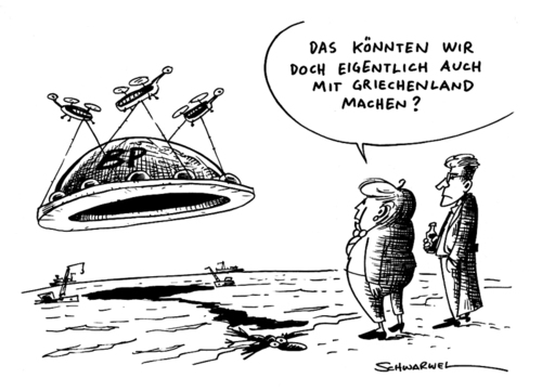 Cartoon: Ölkatastrofe u. Griechenland (medium) by Schwarwel tagged ölkatastrofe,öl,katastrofe,griechenland,krise,wirtschaftskrise,angela,merkel,schwarwel,karikatur