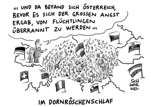 Cartoon: Österreich baut Grenzzaun (medium) by Schwarwel tagged österreich,grenze,grenzzaun,brenner,geflüchtete,flüchtlinge,flüchtlingspolitik,wut,hass,angst,gewalt,terror,krieg,syrien,extremsituation,karikatur,schwarwel,maschendrahtzaun,europa,europäische,union,österreich,grenze,grenzzaun,brenner,geflüchtete,flüchtlinge,flüchtlingspolitik,wut,hass,angst,gewalt,terror,krieg,syrien,extremsituation,karikatur,schwarwel,maschendrahtzaun,europa,europäische,union