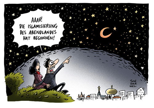 Cartoon: Pegida Demos Rassismus Islam (medium) by Schwarwel tagged pegida,demo,rassismus,anti,islam,gegen,vielfalt,demonstration,islamisierung,abendland,karikatur,schwarwel,pegida,demo,rassismus,anti,islam,gegen,vielfalt,demonstration,islamisierung,abendland,karikatur,schwarwel