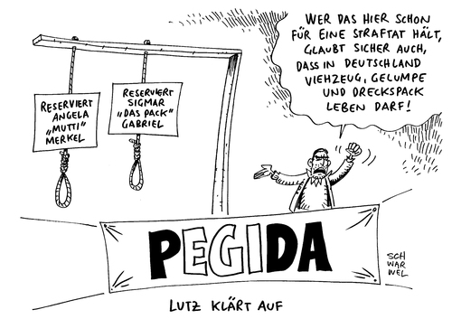 PEGIDA Galgen Merkel Gabriel PEGIDA Galgen Merkel Gabriel