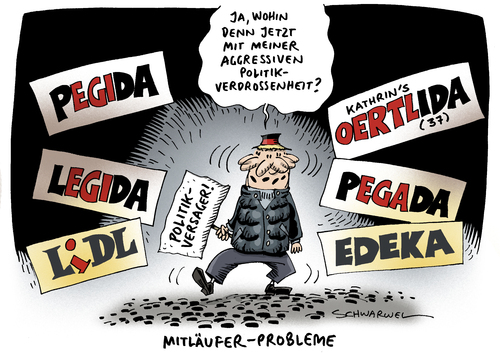 Cartoon: PEGIDA Oertel eigener Verein (medium) by Schwarwel tagged pegida,oertel,eigener,verein,ex,pressesprecherin,kathrin,demo,demonstration,aggression,politik,politikverdrossenheit,legida,lidl,edeka,mitläufer,problem,nazi,rechts,rassistisch,refugees,welcome,bachmann,islam,islamisierung,karikatur,schwarwel,pegida,oertel,eigener,verein,ex,pressesprecherin,kathrin,demo,demonstration,aggression,politik,politikverdrossenheit,legida,lidl,edeka,mitläufer,problem,nazi,rechts,rassistisch,refugees,welcome,bachmann,islam,islamisierung,karikatur,schwarwel