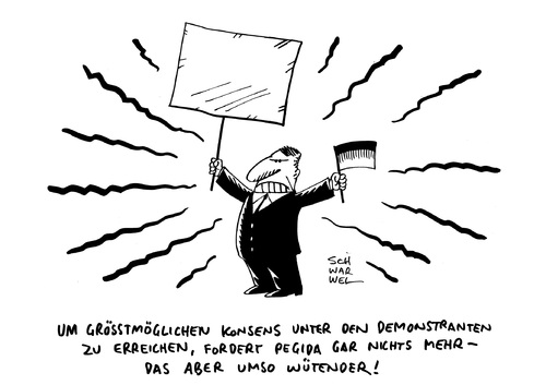 Cartoon: Pegida Proteste (medium) by Schwarwel tagged pegida,proteste,konfliktforscher,streit,konflikt,demo,demonstration,rechts,nazi,protest,karikatur,schwarwel,wut,hass,pegida,proteste,konfliktforscher,streit,konflikt,demo,demonstration,rechts,nazi,protest,karikatur,schwarwel,wut,hass