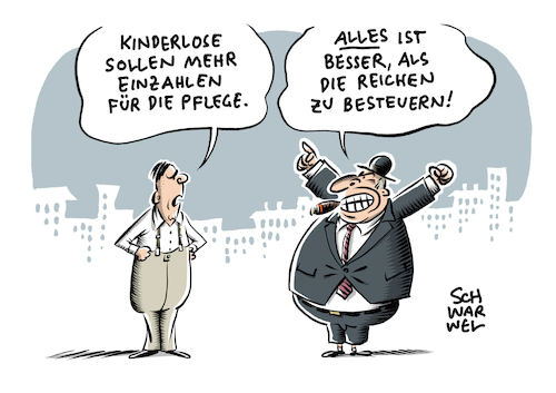 Cartoon: Pflegereform Tariflohn (medium) by Schwarwel tagged gesundheitsminister,gesundheitsministerium,jens,spahn,pflegereform,pflege,kinderlose,steuern,tarif,kabinettsbeschluss,pflegekräfte,pflegebedürftige,tariflohn,arbeit,lohn,gehalt,pflegeeinrichtungen,pflegekassen,lohnsteigerung,arm,armut,reich,reichtum,altenpflegekräfte,pflegekosten,pflegeversicherung,cartoon,karikatur,schwarwel,gesundheitsminister,gesundheitsministerium,jens,spahn,pflegereform,pflege,kinderlose,steuern,tarif,kabinettsbeschluss,pflegekräfte,pflegebedürftige,tariflohn,arbeit,lohn,gehalt,pflegeeinrichtungen,pflegekassen,lohnsteigerung,arm,armut,reich,reichtum,altenpflegekräfte,pflegekosten,pflegeversicherung,cartoon,karikatur,schwarwel