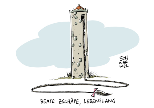 Cartoon: Prozess gegen Zschäpe (medium) by Schwarwel tagged nsu,morde,zschäpe,prozess,bundesanwaltschaft,anwalt,gericht,gerichtsprozess,haft,gefängnis,knast,lebenslang,lebenslänglich,nazi,nazis,neonazis,karikatur,schwarwel,nsu,morde,zschäpe,prozess,bundesanwaltschaft,anwalt,gericht,gerichtsprozess,haft,gefängnis,knast,lebenslang,lebenslänglich,nazi,nazis,neonazis,karikatur,schwarwel