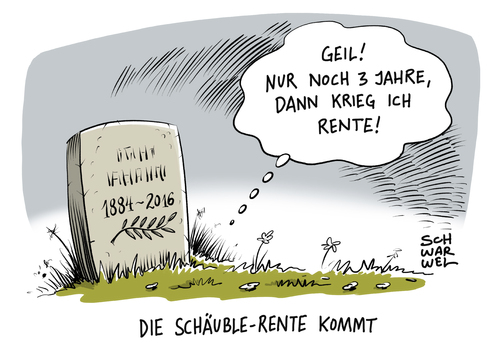 Cartoon: Rente ab 70 (medium) by Schwarwel tagged lohn,pension,alter,jahren,70,ab,rente,gehalt,arbeit,bundesfinanzminister,schäuble,junge,union,karikatur,schwarwel,renteneintritt,renteneintrittsalter,lebensarbeitszeit,rente,ab,70,jahren,alter,pension,lohn,gehalt,arbeit,bundesfinanzminister,schäuble,junge,union,karikatur,schwarwel,renteneintritt,renteneintrittsalter,lebensarbeitszeit