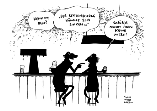 Cartoon: Rentenbeiträge (medium) by Schwarwel tagged rentenbeiträge,könnten,2014,sinken,karikatur,schwarwel,rentenbeiträge,könnten,2014,sinken,karikatur,schwarwel