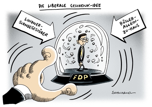 Cartoon: Rösler allein zu Haus (medium) by Schwarwel tagged fdp,generalsekretaer,kritik,parteichef,roesler,liberal,partei,deutschland,politik,lindner,karikatur,schwarwel,fdp,generalsekretaer,kritik,parteichef,rösler,deutschland,partei