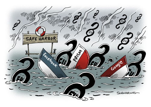 Cartoon: Safe Harbor Abkommen ungültig (medium) by Schwarwel tagged europäischer,gerichtshof,gericht,recht,gesetz,eu,europäische,union,safe,harbor,abkommen,ungültig,facebook,prism,google,paragraf,paragraph,karikatur,schwarwel,europäischer,gerichtshof,gericht,recht,gesetz,eu,europäische,union,safe,harbor,abkommen,ungültig,facebook,prism,google,paragraf,paragraph,karikatur,schwarwel