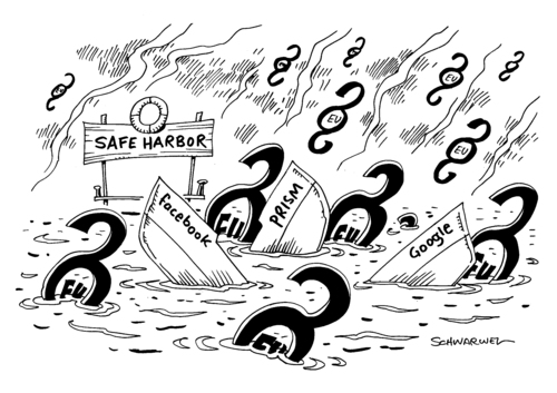 Cartoon: Safe Harbor Abkommen ungültig (medium) by Schwarwel tagged europäischer,gerichtshof,gericht,recht,gesetz,eu,europäische,union,safe,harbor,abkommen,ungültig,facebook,prism,google,paragraf,paragraph,karikatur,schwarwel,europäischer,gerichtshof,gericht,recht,gesetz,eu,europäische,union,safe,harbor,abkommen,ungültig,facebook,prism,google,paragraf,paragraph,karikatur,schwarwel