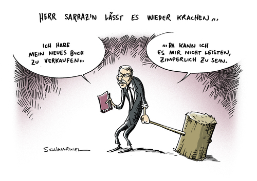 Cartoon: Sarrazin Euro Kritik Buch (medium) by Schwarwel tagged ex,bundesbanker,banker,bank,thilo,sarrazin,euro,kritik,buch,literatur,talkshow,fernsehen,öffentlichkeit,pr,promotion,karikatur,schwarwel,banker,thilo sarrazin,buch,literatur,talkshow,fernsehen,öffentlichkeit,promotion,pr,thilo,sarrazin