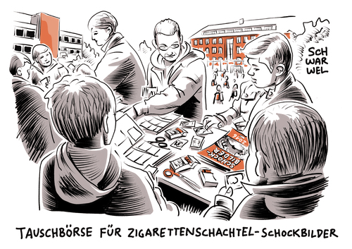 Cartoon: Schockbilder Zigarettenschachtel (medium) by Schwarwel tagged umfrage,schockbilder,zigaretten,zigarettenschachtel,rauchen,raucher,karikatur,schwarwel,warnhinweis,verbraucherschutz,gesundheit,tabakschachtel,tabak,umfrage,schockbilder,zigaretten,zigarettenschachtel,rauchen,raucher,karikatur,schwarwel,warnhinweis,verbraucherschutz,gesundheit,tabakschachtel,tabak