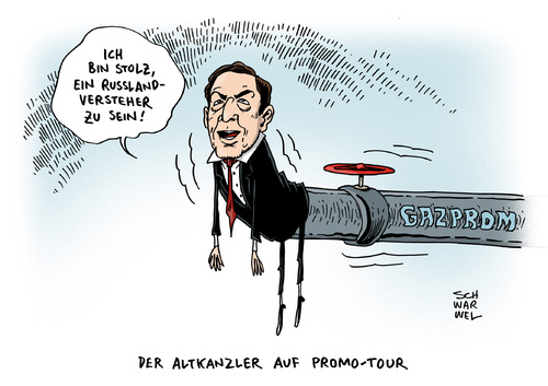 Cartoon: Schröder Russland Versteher (medium) by Schwarwel tagged gerahrd,schröder,russland,versteher,altkanzler,stolz,tag,putin,mekclenburg,vorpommern,karikatur,schwarwel,gazprom,gerahrd,schröder,russland,versteher,altkanzler,stolz,tag,putin,mekclenburg,vorpommern,karikatur,schwarwel,gazprom