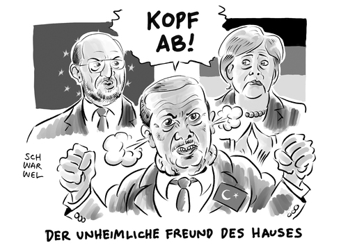 Cartoon: Schulz kritisiert Erdogan (medium) by Schwarwel tagged harte,kritik,schulz,eu,europäisches,parlament,erdogan,angela,merkel,angie,parlamentspräsident,martin,türkischer,staatschef,türkei,grundrechtsverletzungen,flüchtlingsfrage,satire,beitrag,ndr,magazin,extra3,karikatur,schwarwel,harte,kritik,schulz,eu,europäisches,parlament,erdogan,angela,merkel,angie,parlamentspräsident,martin,türkischer,staatschef,türkei,grundrechtsverletzungen,flüchtlingsfrage,satire,beitrag,ndr,magazin,extra3,karikatur,schwarwel