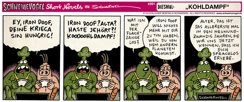 Cartoon: Schweinevogel Kohldampf (medium) by Schwarwel tagged schweinevogel,iron,doof,sid,pinkel,comic,comicstrip,schwarwel,schweinevogel,iron,doof,sid,pinkel,comic,comicstrip,schwarwel