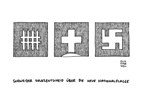 Cartoon: Schweiz Zuwanderung Entscheid (medium) by Schwarwel tagged volksentscheid,schweiz,volk,begrenzung,zuanderung,migration,immigranten,karikatur,schwarwel,schweiz,volksentscheid,volk,begrenzung,zuanderung,migration,immigranten,karikatur,schwarwel