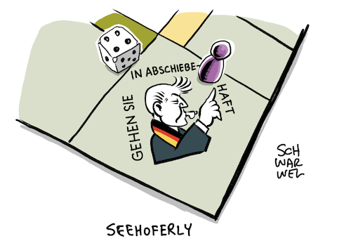 Cartoon: Seehofer Flüchtlingspolitik (medium) by Schwarwel tagged horst,seehofer,innenminister,heimatminister,heimatministerium,flüchtlingspolitik,asylpolitik,flüchtlinge,geflüchtete,monopoly,asylbewerber,migration,migranten,abschiebung,seenotrettung,asylantrag,krieg,terror,zerstörung,gefängnis,ausreiseverbot,geordnete,rückkehr,gesetz,ausreisepflichtige,identitätsklärung,abschiebungshaftplätze,herkunftsländer,abschiebungsgesetz,cartoon,karikatur,schwarwel,horst,seehofer,innenminister,heimatminister,heimatministerium,flüchtlingspolitik,asylpolitik,flüchtlinge,geflüchtete,monopoly,asylbewerber,migration,migranten,abschiebung,seenotrettung,asylantrag,krieg,terror,zerstörung,gefängnis,ausreiseverbot,geordnete,rückkehr,gesetz,ausreisepflichtige,identitätsklärung,abschiebungshaftplätze,herkunftsländer,abschiebungsgesetz,cartoon,karikatur,schwarwel