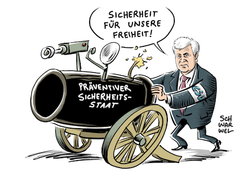 Cartoon: Sicherheitsdebatte nach Anschlag (medium) by Schwarwel tagged sicherheitsdebatte,sicherheit,anschlag,csu,partei,horst,seehofer,schärfere,gesetze,recht,ordnung,überwachung,strafrecht,strafe,abschiebung,flüchtlingskrise,flüchtlingspolitik,berlin,weihnachten,lkw,terror,terroranschlag,is,islamischer,staat,asyl,asylsuchende,geflüchtete,flüchtlinge,rechts,nazi,überwachungsstaat,bombe,bombensicher,karikatur,scharwel,sicherheitsdebatte,sicherheit,anschlag,csu,partei,horst,seehofer,schärfere,gesetze,recht,ordnung,überwachung,strafrecht,strafe,abschiebung,flüchtlingskrise,flüchtlingspolitik,berlin,weihnachten,lkw,terror,terroranschlag,is,islamischer,staat,asyl,asylsuchende,geflüchtete,flüchtlinge,rechts,nazi,überwachungsstaat,bombe,bombensicher,karikatur,scharwel