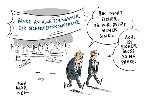 Cartoon: Sicherheitskonferenz (medium) by Schwarwel tagged sicherheitskonferenz,karikatur,schwarwel,sicherheitskonferenz,karikatur,schwarwel