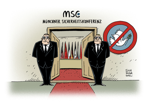 Cartoon: Sicherheitskonferenz MSC (medium) by Schwarwel tagged sicherheitskonferenz,msc,münchen,friedensaktivisten,aktivist,frieden,syrien,sicherheit,europa,europäische,union,aleppo,obergrenze,grenze,flüchtlinge,flüchtlingspolitik,asyl,krieg,terror,gewalt,karikatur,schwarwel,konferenz,sicherheitskonferenz,msc,münchen,friedensaktivisten,aktivist,frieden,syrien,sicherheit,europa,europäische,union,aleppo,obergrenze,grenze,flüchtlinge,flüchtlingspolitik,asyl,krieg,terror,gewalt,karikatur,schwarwel,konferenz