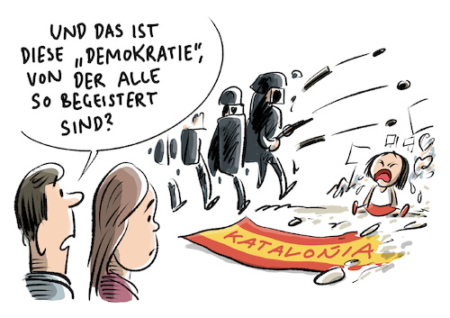 Cartoon: Spanische Provinz Katalonien (medium) by Schwarwel tagged katalonien,katalanisch,parlament,puigdemont,spanien,regierung,madrid,unabhängigkeit,freiheit,politik,politiker,karikatur,schwarwel,macht,entmachtung,katalonien,katalanisch,parlament,puigdemont,spanien,regierung,madrid,unabhängigkeit,freiheit,politik,politiker,karikatur,schwarwel,macht,entmachtung