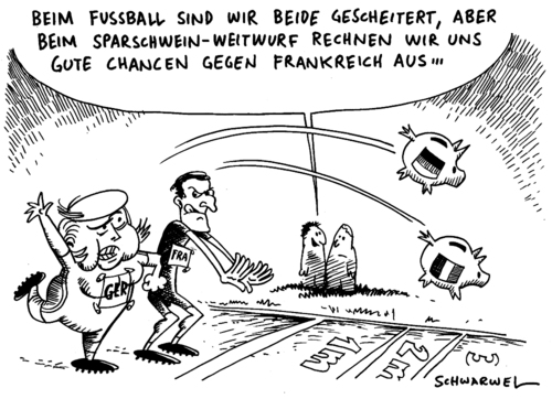 Cartoon: Sparhaushalt (medium) by Schwarwel tagged sparen,haushalt,krise,wirtschaft,finanzen,angela,merkel,bundesregierung,guido,westerwelle,schäuble,von,der,leyen,karikatur,schwarwel