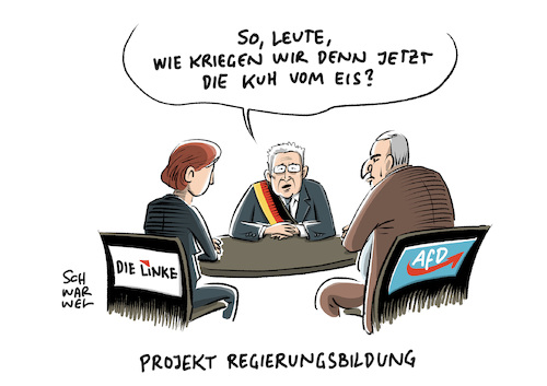 Cartoon: Steinmeier Die Linke AfD (medium) by Schwarwel tagged jamaika,koalition,sondierung,sondierungen,sondierungsgespräche,aus,cdu,csu,die,grüne,grünen,fdp,christian,lindner,merkel,seehofer,özdemir,wahl,wahlen,neuwahl,neuwahlen,bundestagswahl,bundeskanzlerin,groko,große,martin,schulz,spd,partei,parteien,bundespräsident,steinmeier,politik,politiker,deutschland,karikatur,schwarwel,linke,afd,alternative,für,wagenknecht,jamaika,koalition,sondierung,sondierungen,sondierungsgespräche,aus,cdu,csu,die,grüne,grünen,fdp,christian,lindner,merkel,seehofer,özdemir,wahl,wahlen,neuwahl,neuwahlen,bundestagswahl,bundeskanzlerin,groko,große,martin,schulz,spd,partei,parteien,bundespräsident,steinmeier,politik,politiker,deutschland,karikatur,schwarwel,linke,afd,alternative,für,wagenknecht