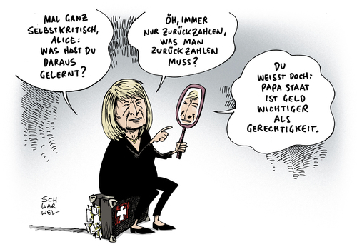 Cartoon: Steuerbetrug Alice Schwarzer (medium) by Schwarwel tagged steuerbetrug,alice,schwarzer,steuer,konto,schweiz,geld,selbstanzeige,karikatur,schwarwel,gerechtigkeit,frauen,recht,gesetz,steuerbetrug,alice,schwarzer,steuer,konto,schweiz,geld,selbstanzeige,karikatur,schwarwel,gerechtigkeit,frauen,recht,gesetz