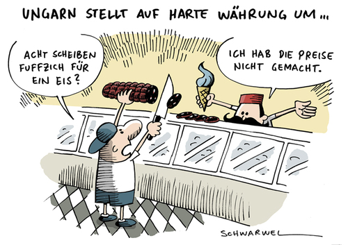 Cartoon: Streit Ungarn und dem IWF (medium) by Schwarwel tagged ungarn,streit,iwf,karikatur,schwarwel