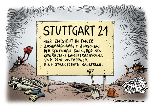 Cartoon: Stu 21 stillgelegt (medium) by Schwarwel tagged stu,21,stuttgart,bahn,bau,arbeit,konsolidierung,land,regierung,demonstration,streik,gegner,umwelt,schutz,natur,zerstörung,karikatur,schwarwel,stu,21,stuttgart 21,arbeit,konsolidierung,land,regierung,demonstration,streik,gegner,umwelt,schutz,zerstörung,natur,stuttgart