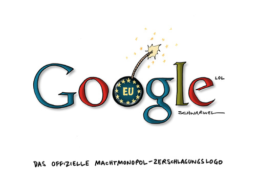 Cartoon: Suchmaschinengiganten (medium) by Schwarwel tagged google,suchmaschinen,optimierung,eu,parlament,abstimmung,aufspaltung,gigant,firma,karikatur,schwarwel,europäische,union,google,suchmaschinen,optimierung,eu,parlament,abstimmung,aufspaltung,gigant,firma,karikatur,schwarwel,europäische,union