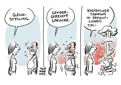 Cartoon: Tampons auf Toiletten (medium) by Schwarwel tagged tampon,tampons,binden,slipeinlagen,hygieneartiekl,hygieneprodukte,toilette,damentoilette,klopapier,kostenlos,gendern,gendersternchen,gleichstellung,gleichberechtigung,gendergerechte,sprache,patriarchat,feminismus,cartoon,karikatur,schwarwel,tampon,tampons,binden,slipeinlagen,hygieneartiekl,hygieneprodukte,toilette,damentoilette,klopapier,kostenlos,gendern,gendersternchen,gleichstellung,gleichberechtigung,gendergerechte,sprache,patriarchat,feminismus,cartoon,karikatur,schwarwel