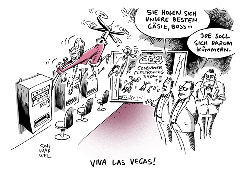 Cartoon: Technikmesse CES Las Vegas (medium) by Schwarwel tagged technikmesse,ces,viva,las,vegas,messe,unterhaltungselektronik,unterhaltung,technik,neuheit,karikatur,schwarwel,technikmesse,ces,viva,las,vegas,messe,unterhaltungselektronik,unterhaltung,technik,neuheit,karikatur,schwarwel