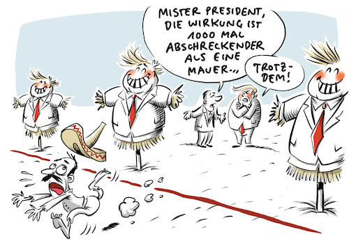 Cartoon: Trump Grenzmauer Shutdown (medium) by Schwarwel tagged donald,trump,us,usa,amrica,amerika,president,präsident,weißes,haus,mauer,mauerbau,grenze,grenzen,mexiko,shutdown,grenzmauer,demokraten,demokratie,eklat,budgetgesetz,haushaltssperre,nationaler,notstand,kongress,mehrheit,repräsentantenhaus,gesetz,republikaner,cartoon,karikatur,schwarwel,donald,trump,us,usa,amrica,amerika,president,präsident,weißes,haus,mauer,mauerbau,grenze,grenzen,mexiko,shutdown,grenzmauer,demokraten,demokratie,eklat,budgetgesetz,haushaltssperre,nationaler,notstand,kongress,mehrheit,repräsentantenhaus,gesetz,republikaner,cartoon,karikatur,schwarwel