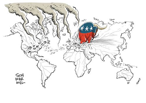 Cartoon: Trump in Europa Schaden (medium) by Schwarwel tagged trump,donald,us,usa,amerika,america,president,präsident,politik,politiker,außenpolitik,weltpolitik,regierungchef,staatschef,weltmacht,weltmächte,eu,europäische,union,europa,handelskrieg,atomwaffen,atombombe,atomkrieg,embargo,welthandel,wirtschaft,geld,finanzen,macht,elefant,im,porzellanladen,deutschland,merkel,russland,putin,frankreich,macron,nato,gipfel,brüssel,großbritannien,may,cartoon,karikatur,schwarwel,trump,donald,us,usa,amerika,america,president,präsident,politik,politiker,außenpolitik,weltpolitik,regierungchef,staatschef,weltmacht,weltmächte,eu,europäische,union,europa,handelskrieg,atomwaffen,atombombe,atomkrieg,embargo,welthandel,wirtschaft,geld,finanzen,macht,elefant,im,porzellanladen,deutschland,merkel,russland,putin,frankreich,macron,nato,gipfel,brüssel,großbritannien,may,cartoon,karikatur,schwarwel