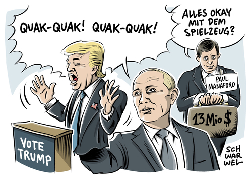 Cartoon: Trump Russland Connection (medium) by Schwarwel tagged enthüllung,enthüllungen,chefberater,donald,trump,geheim,geheime,russland,connetion,verbindung,us,usa,amerika,wahl,präsident,präsidentschaftswahl,president,wladimir,putin,wahlkampfchef,millionen,dollar,moskau,kreml,wahlkampfmanager,paul,manafort,präsidentschaftskandidat,karikatur,schwarwel,enthüllung,enthüllungen,chefberater,donald,trump,geheim,geheime,russland,connetion,verbindung,us,usa,amerika,wahl,präsident,präsidentschaftswahl,president,wladimir,putin,wahlkampfchef,millionen,dollar,moskau,kreml,wahlkampfmanager,paul,manafort,präsidentschaftskandidat,karikatur,schwarwel